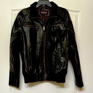 Mens Guess Leather Jacket